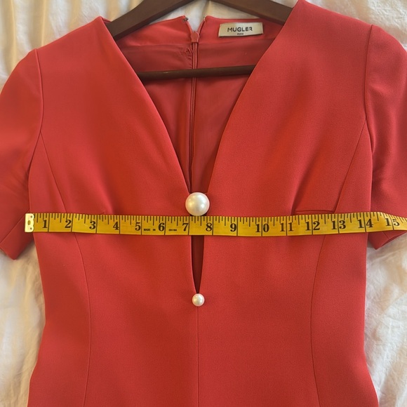 MUGLER pearl detailed fitted dress size 34 - Picture 9 of 11